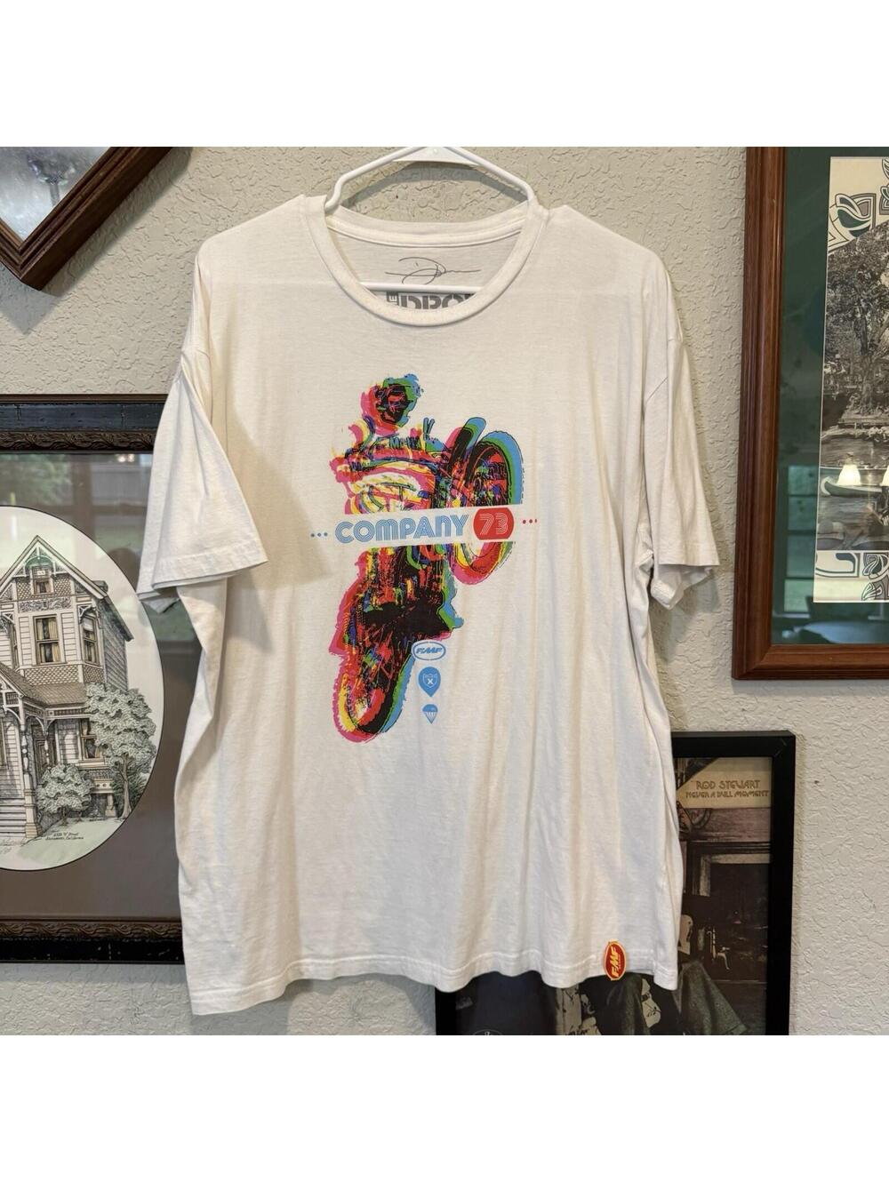 FMF RARE Colorful Men’s Motocross The Drop White Company 73 Shirt Size XL